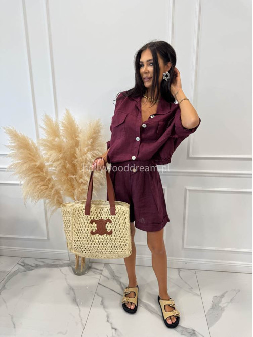 Pleciona torebka shopper z brązowym paskiem JULY jasno beżowa - photo #21