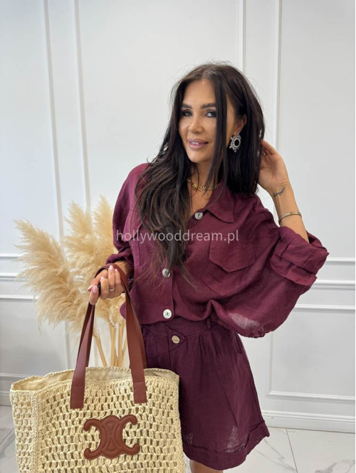 Pleciona torebka shopper z brązowym paskiem JULY jasno beżowa - photo #25