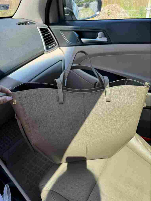 Torebka średnia shopper skórzana z wkładem GLAMOUR mokka - photo #26