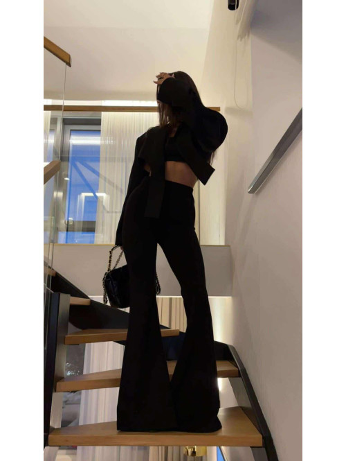 Legginsy dzwony MILA czarne 161 - photo #19