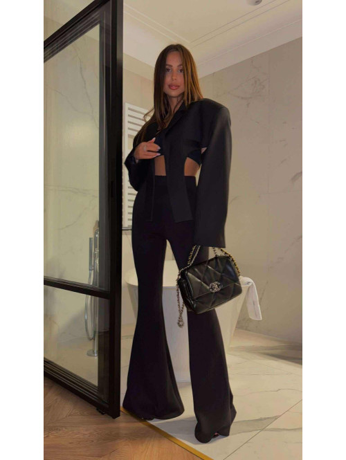 Legginsy dzwony MILA czarne 161 - photo #20