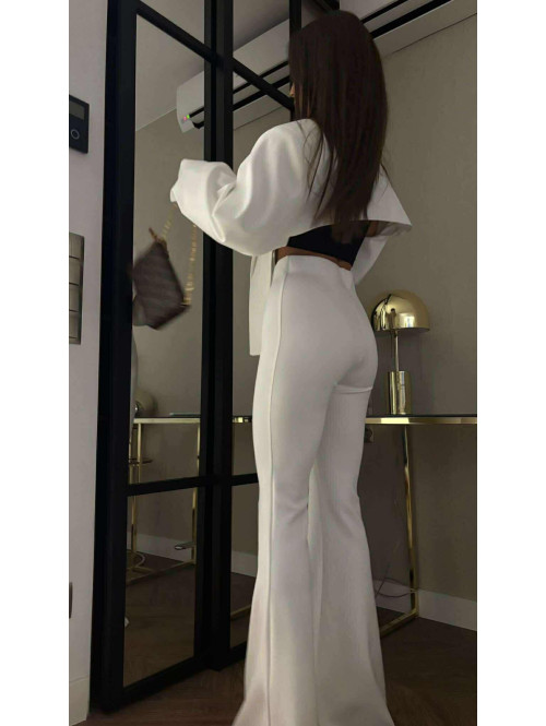 Legginsy dzwony MILA białe 161