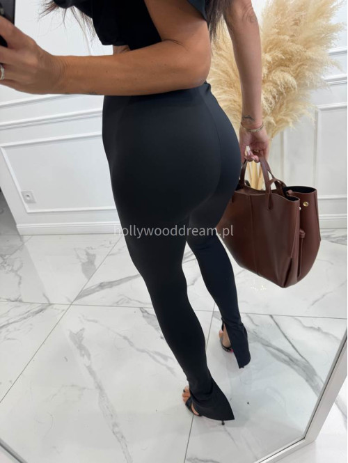 Legginsy na gumce z rozcięciem ARMAS czarne 161 - photo #15
