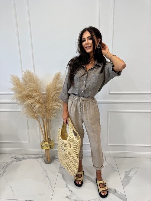 Torebka duża pleciona typu shopper PARIS MILANO jasny beż - photo #0