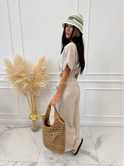 Torebka duża pleciona typu shopper PARIS MILANO karmelowa - photo #6