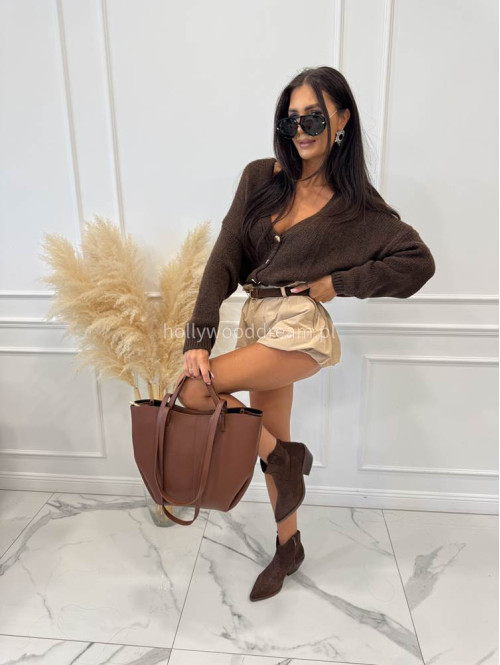 Torebka średnia shopper skóra węża z wkładem LIZA ruda - photo #11