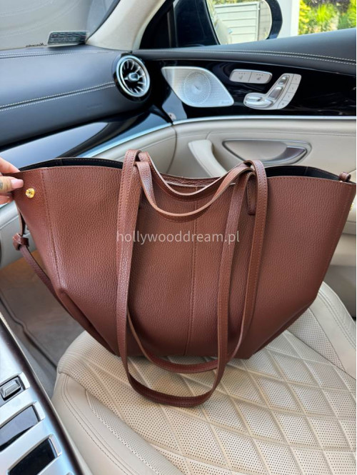 Torebka średnia shopper skóra węża z wkładem LIZA ruda - photo #21