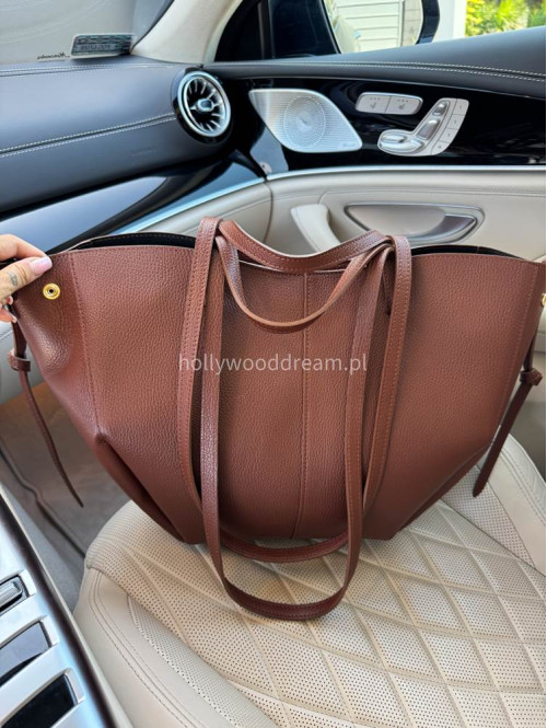 Torebka średnia shopper skóra węża z wkładem LIZA ruda - photo #22