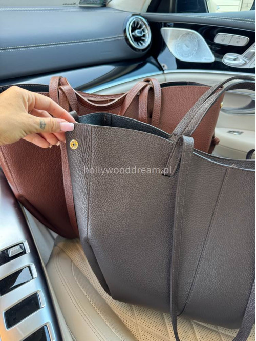 Torebka średnia shopper skóra węża z wkładem LIZA ruda - photo #25