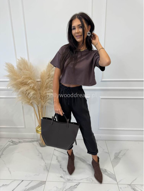 Torebka średnia shopper skóra węża z wkładem LIZA czekoladowa - photo #3