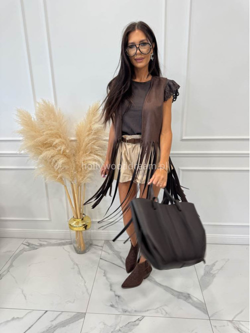 Torebka średnia shopper skóra węża z wkładem LIZA czekoladowa - photo #9