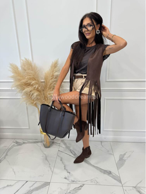 Torebka średnia shopper skóra węża z wkładem LIZA czekoladowa - photo #12