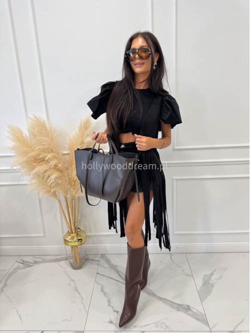 Torebka średnia shopper skóra węża z wkładem LIZA czekoladowa - photo #13