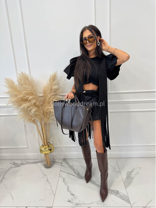 Torebka średnia shopper skóra węża z wkładem LIZA czekoladowa - photo #14
