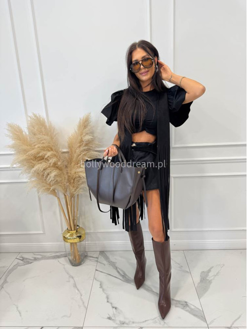 Torebka średnia shopper skóra węża z wkładem LIZA czekoladowa - photo #15
