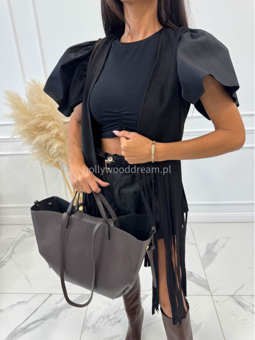 Torebka średnia shopper skóra węża z wkładem LIZA czekoladowa - photo #16