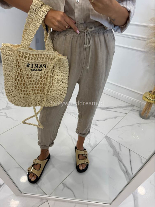 Torebka mała pleciona typu shopper BELLA jasny beż - photo #11