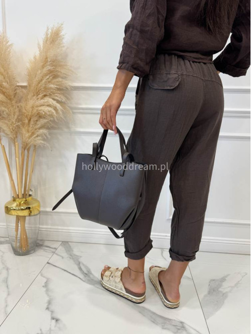 Torebka mała shopper ze skóry węża z wkładem LOLA czekoladowa - photo #18