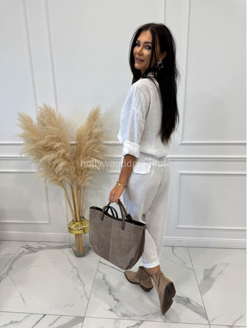 Torebka średnia shopper zamsz + skóra z wkładem NOE fango - photo #7