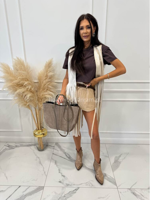 Torebka średnia shopper zamsz + skóra z wkładem NOE fango - photo #13