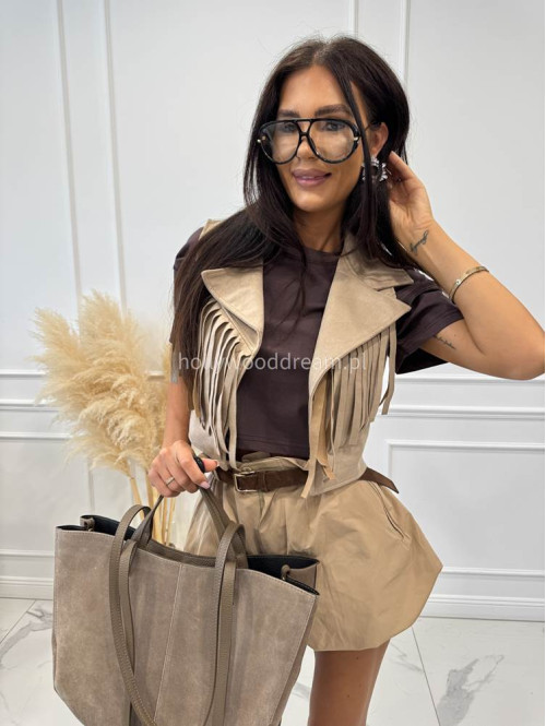 Torebka średnia shopper zamsz + skóra z wkładem NOE fango - photo #18