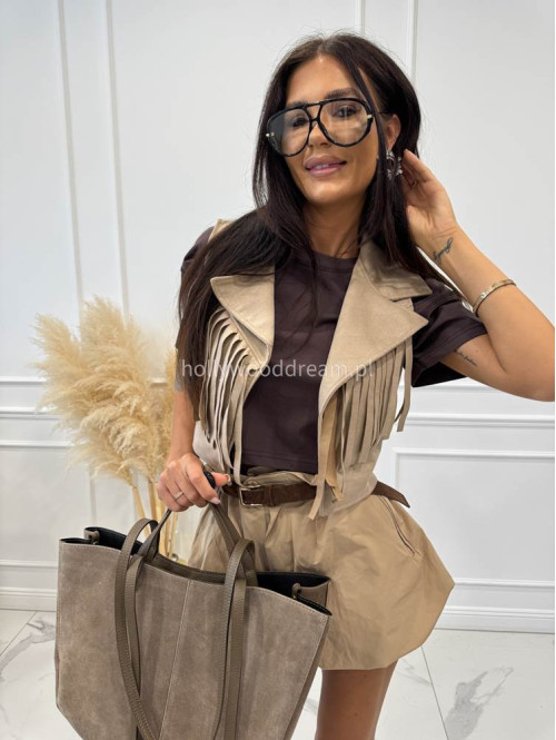 Torebka średnia shopper zamsz + skóra z wkładem NOE fango - photo #19