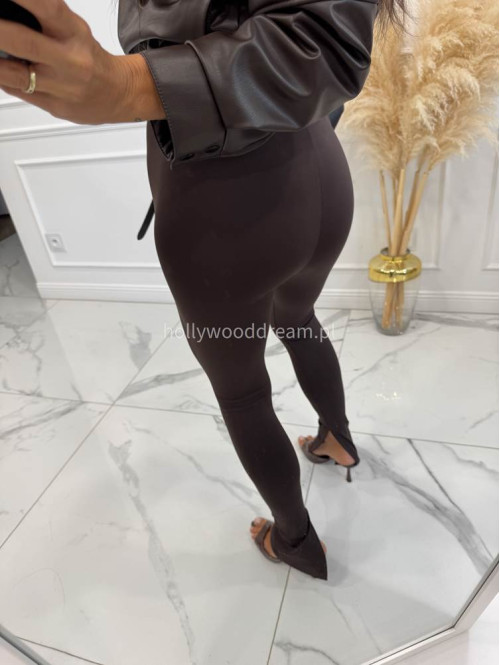 Legginsy na gumce z rozcięciem ARMAS czekoladowe 69 - photo #17
