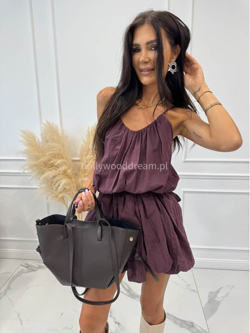 Torebka mała shopper ze skóry węża z wkładem LOLA czekoladowa - photo #22
