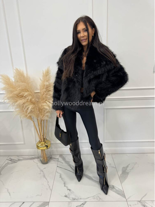 Futro oversizowe GLAMOUR czarne 09 - photo #18