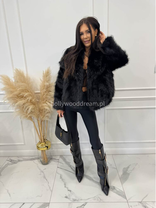 Futro oversizowe GLAMOUR czarne 09 - photo #20