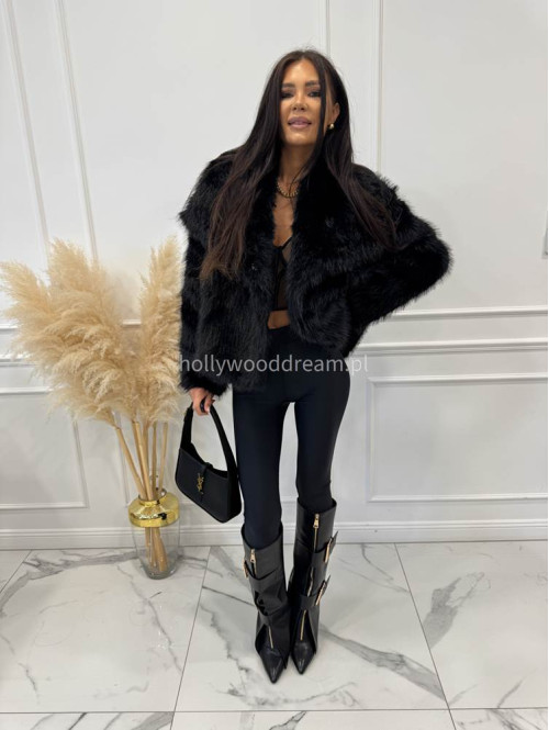 Futro oversizowe GLAMOUR czarne 09 - photo #21
