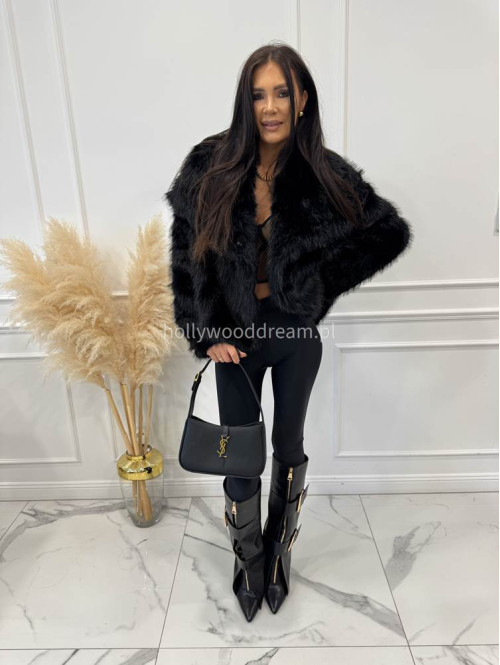 Futro oversizowe GLAMOUR czarne 09 - photo #22