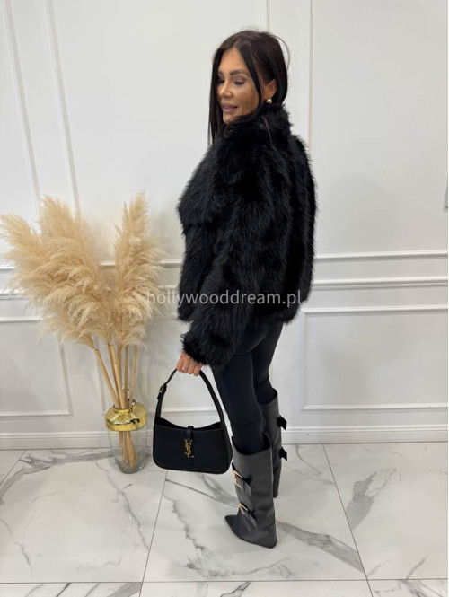 Futro oversizowe GLAMOUR czarne 09 - photo #24