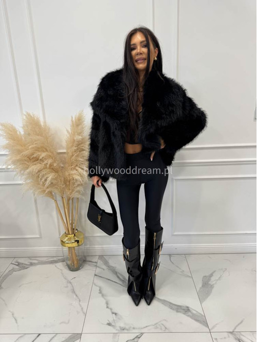 Futro oversizowe GLAMOUR czarne 09 - photo #26