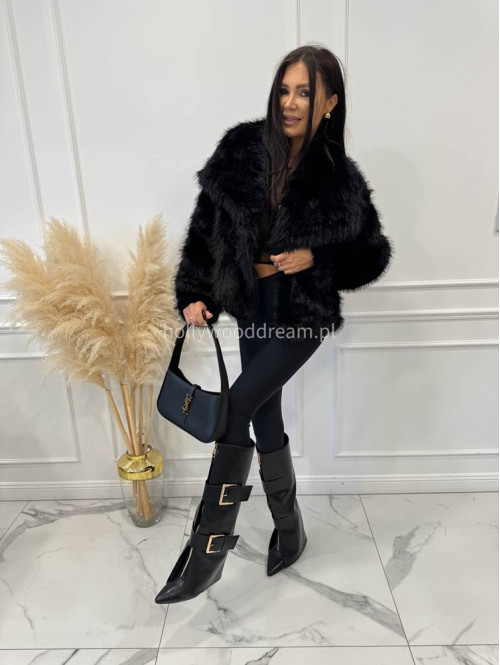Futro oversizowe GLAMOUR czarne 09 - photo #27