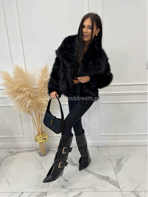 Futro oversizowe GLAMOUR czarne 09 - photo #28