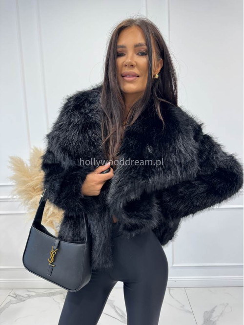 Futro oversizowe GLAMOUR czarne 09 - photo #30