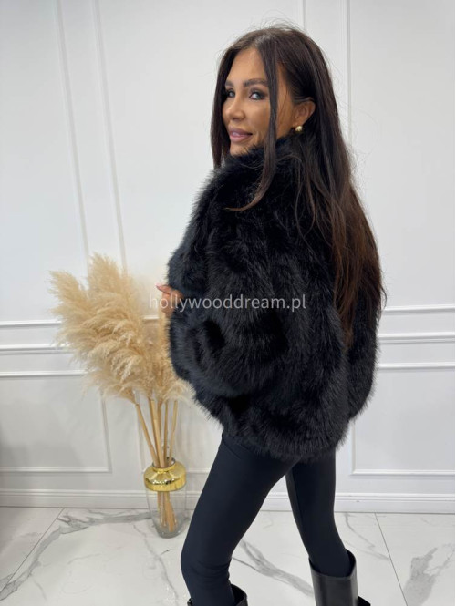 Futro oversizowe GLAMOUR czarne 09 - photo #36