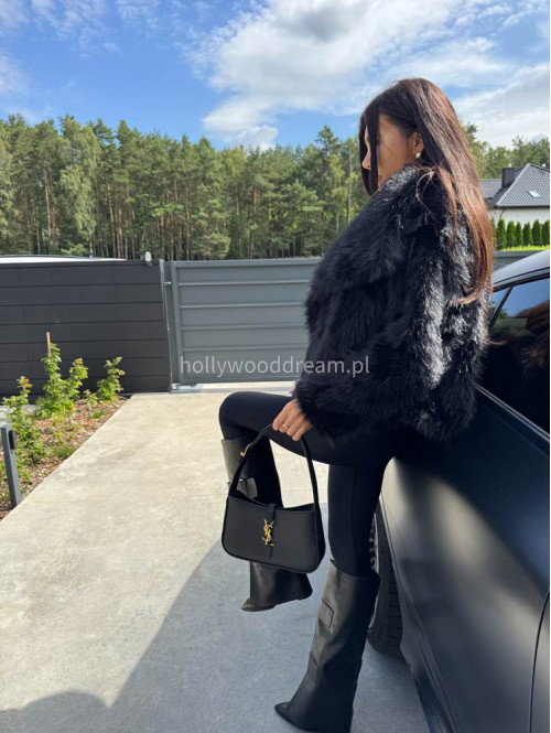 Futro oversizowe GLAMOUR czarne 09 - photo #37
