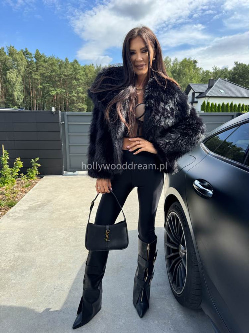 Futro oversizowe GLAMOUR czarne 09 - photo #43