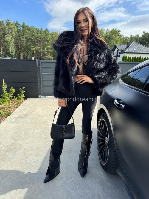 Futro oversizowe GLAMOUR czarne 09 - photo #44