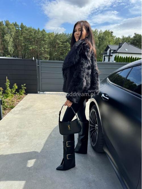 Futro oversizowe GLAMOUR czarne 09 - photo #46