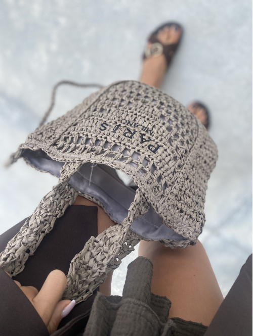 Torebka mała pleciona typu shopper BELLA mokka - photo #19