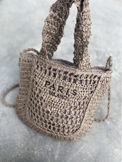 Torebka mała pleciona typu shopper BELLA mokka - photo #28