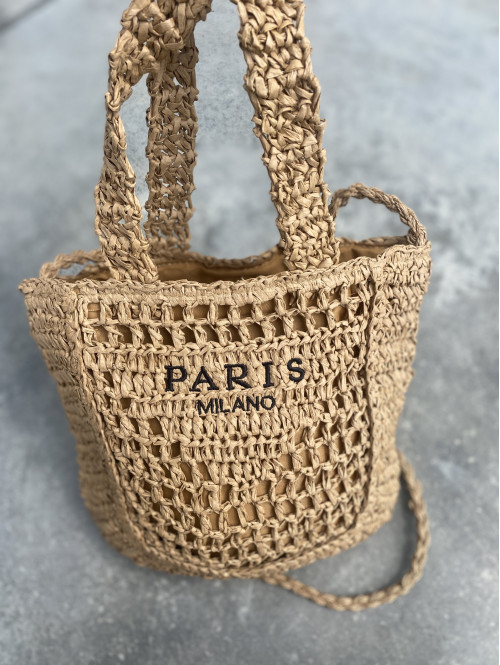 Torebka mała pleciona typu shopper BELLA karmelowa