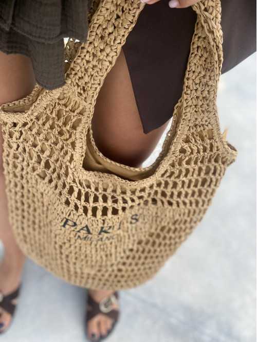 Torebka duża pleciona typu shopper PARIS MILANO karmelowa - photo #19