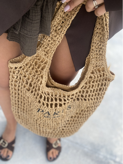 Torebka duża pleciona typu shopper PARIS MILANO karmelowa - photo #20