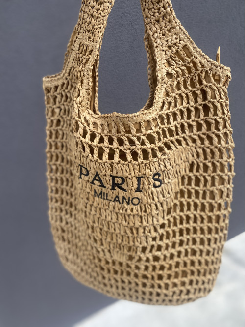 Torebka duża pleciona typu shopper PARIS MILANO karmelowa - photo #21