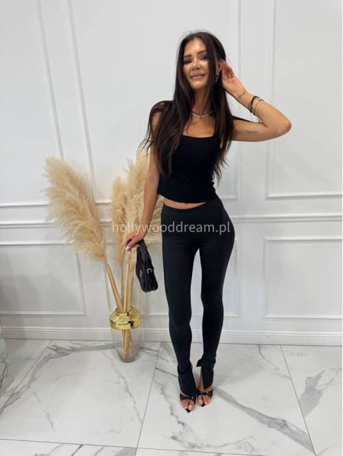 Legginsy na gumce z rozcięciem ARMAS czarne 161 - photo #41