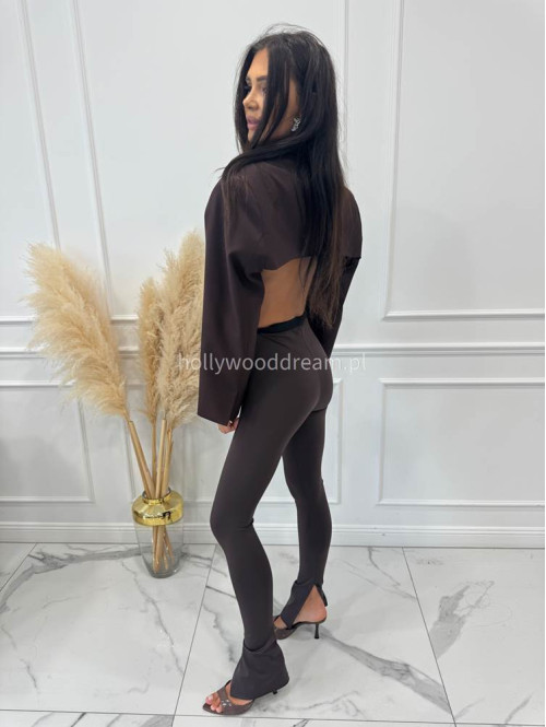 Legginsy na gumce z rozcięciem ARMAS czekoladowe 69 - photo #38